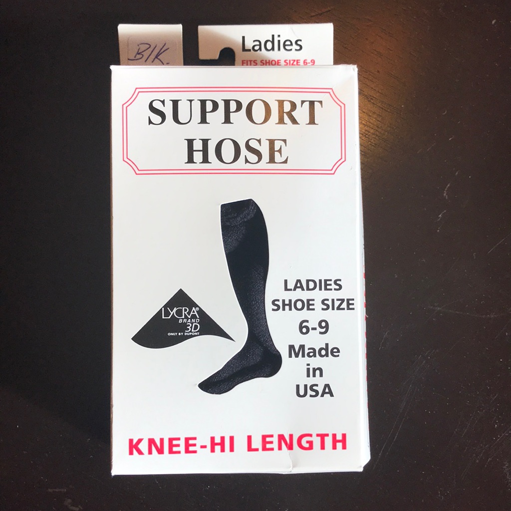 Support Hose Knee Hi Lycra Nylon Black